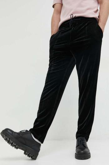 Kalhoty HUGO pánské, černá barva, přiléhavé