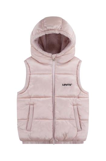 Dětská oboustranná vesta Levi's REVERSIBLE VEST růžová barva, 3EL266