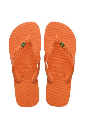 Žabky Havaianas Brasil dámské, oranžová barva, na plochém podpatku