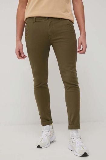 Kalhoty Produkt by Jack & Jones pánské, zelená barva, přiléhavé