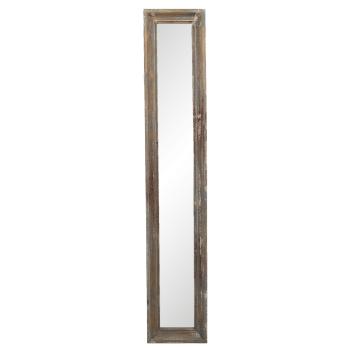 Nástěnné zrcadlo v dřevěném rámu s patinou Narcisse - 23*4*128 cm 52S207