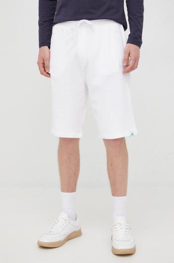 Bavlněné šortky United Colors of Benetton pánské, bílá barva