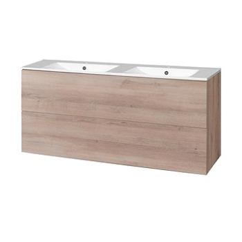 Aira, koupelnová skříňka s keramickým umyvadlem 120 cm, dub (CN723)