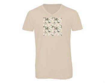 Pánské triko s výstřihem do V Vzor - květy