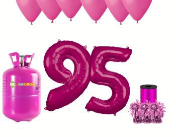 HeliumKing Helium párty set na 95. narozeniny s růžovými balónky