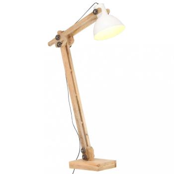 Stojací lampa mangovníkové dřevo / kov Dekorhome Bílá