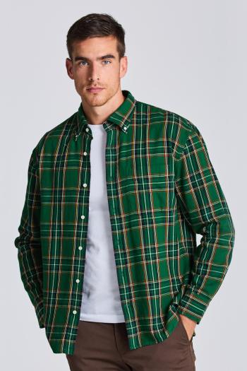 KOŠILE GANT D1. REL TARTAN TWILL SHIRT zelená XXXL