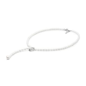 Silvego Perlový náhrdelník Annie z přírodních bílých perel se stříbrným zapínáním a zirkony GRP204106NW42