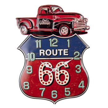 Nástěnné kovové hodiny Route 66 - 39*54 cm / 1*AA 6KL0706