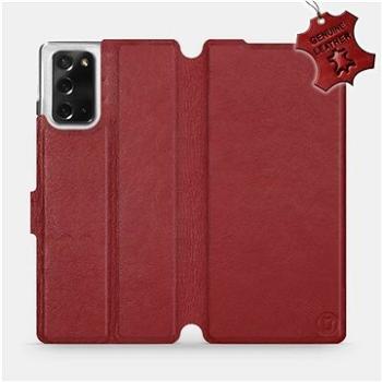 Flipové pouzdro na mobil Samsung Galaxy Note 20 - Tmavě červené - kožené -   Dark Red Leather (5903516332557)