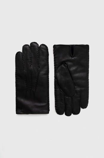 Kožené rukavice Polo Ralph Lauren pánské, černá barva
