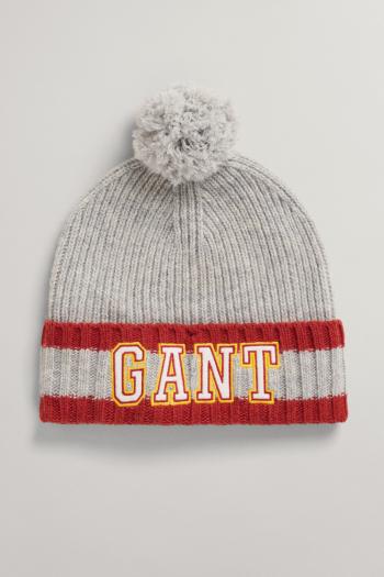 ČEPICE GANT D2. GANT POMPOM BEANIE šedá S/M