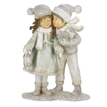 Dekorace vánoční soška děti s lucernou - 13*7*18 cm 6PR4803
