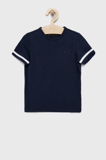 Dětské tričko Tommy Hilfiger tmavomodrá barva, hladký