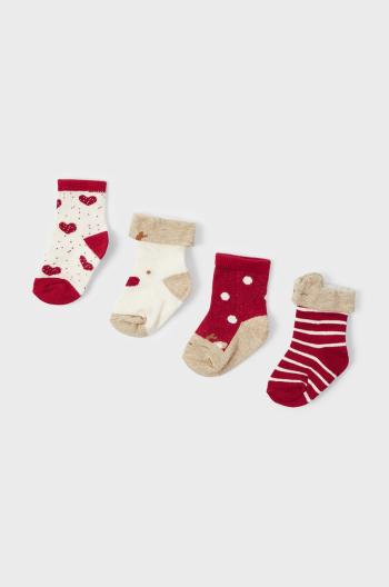 Dětské ponožky Mayoral Newborn ( 4-pak) červená barva
