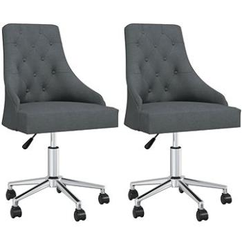 Otočné jídelní židle 2 ks tmavě šedé textil, 3092998 (3092998)
