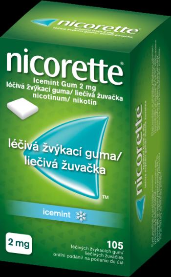 Nicorette Icemint Gum 2 mg léčivá žvýkací guma 105 ks