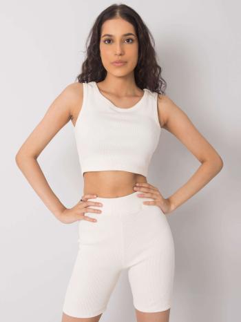 SMETANOVÝ DÁMSKÝ CROP TOP TK-RP-TP-250521.22P-ECRU Velikost: XL