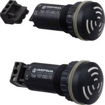 Vestavný signalizační bzučák Werma Signaltechnik 107.000.75, stálý tón, (Ø x v) 28.2 mm x 68.8 mm, 24 V/AC, 24 V/DC, 80 dB, IP65