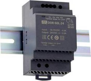 DC/DC měnič napětí na DIN lištu Mean Well DDR-60L-5, 1 x, 5 V/DC, 12 A, 60 W