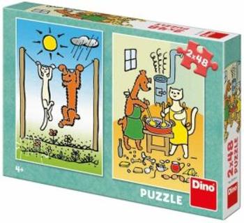 Pejsek a kočička 2x48 puzzle