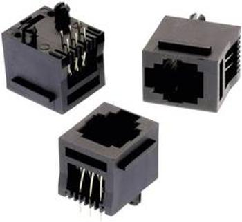 RJ45 konektor Würth Elektronik 615006138521 zásuvka, vestavná vertikální, černá, 1 ks