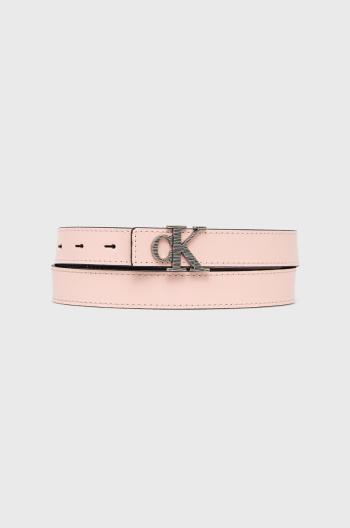 Oboustranný kožený pásek Calvin Klein Jeans dámský, růžová barva