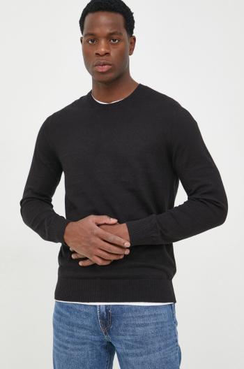 Bavlněný svetr GAP pánský, černá barva, lehký