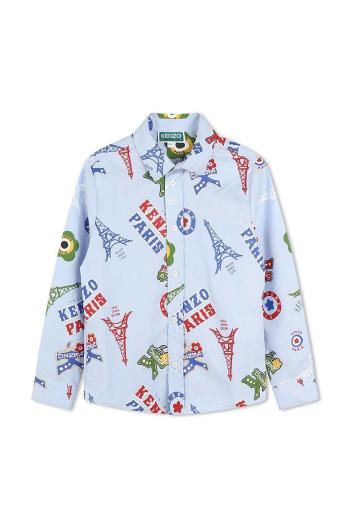 Dětská bavlněná košile Kenzo Kids modrá barva, K60806