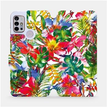 Flipové pouzdro na mobil Motorola Moto G10 - MG07S Pestrobarevné květy a listy (5903516683680)