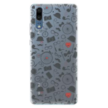 Silikonové pouzdro iSaprio - Vintage Pattern 01 - black - Huawei P20