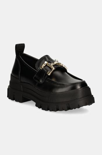 Mokasíny Buffalo Aspha Loafer Chain Nc dámské, černá barva, na plochém podpatku, 1624065-BLK