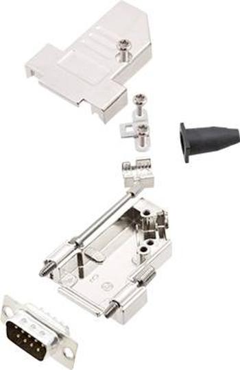 Sada D-SUB kolíkové lišty encitech DTSL09-S-JSRG+DBP-K, 45 °, pólů 9, pájecí kalíšek, 1 sada
