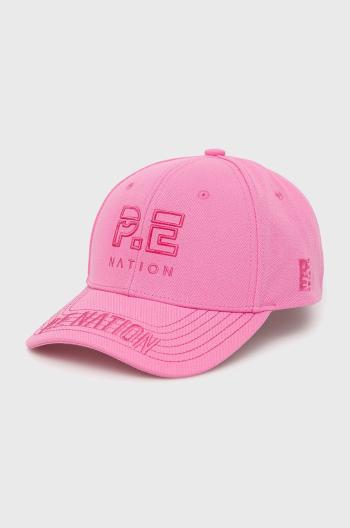 Čepice P.E Nation růžová barva, s aplikací