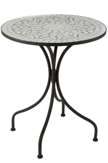 Kovový zahradní stolek Square Mosaic White - Ø61*71 cm 1137