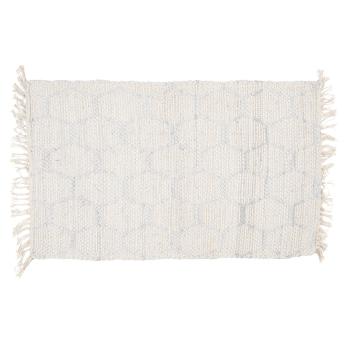 Krémový bavlněný koberec s motivem šestiúhelníků - 60*90 cm KT080.029