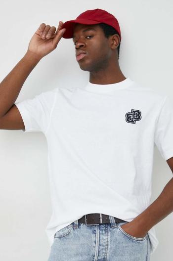 Bavlněné tričko BOSS BOSS ORANGE bílá barva, s aplikací