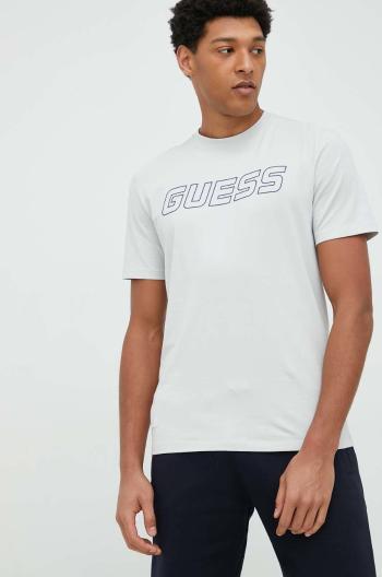 Tričko Guess béžová barva, s potiskem