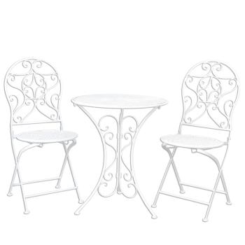 Zahradní skládací souprava - stůl + 2 židle - Ø 60*70 / 2x Ø 40*40*92 cm 5Y0190