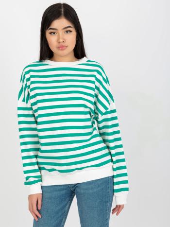 ZELENO-BÍLÁ PRUHOVANÁ MIKINA LO-BL-LK-258.22X-WHITE-GREEN Velikost: S/M