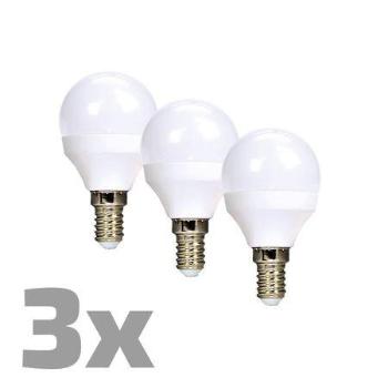 Solight žárovka LED E14 6W miniGLOBE teplá bílá ECOLUX WZ433-3 3ks