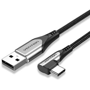 Vention Type-C (USB-C) 90° <-> USB 2.0 Cotton Cable Gray 1.5m Aluminum Alloy Type (COEHG)