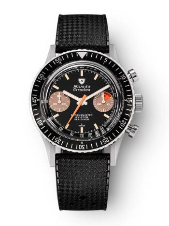 Nivada Grenchen Chronomaster Orange Boy Manual - Rubber tropic