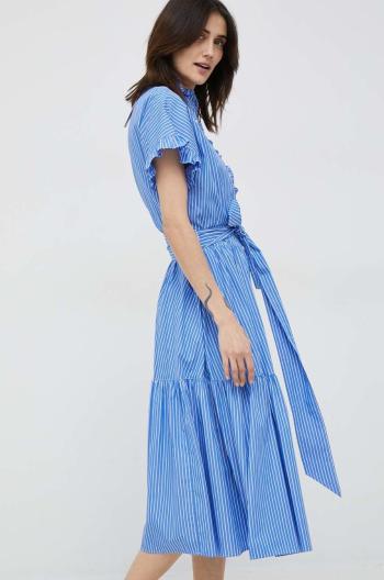 Bavlněné šaty Lauren Ralph Lauren midi