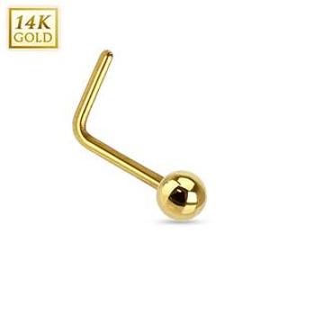 Šperky4U Zlatý piercing do nosu - kulička, Au 585/1000 - ZL01033-YG
