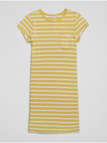 Žluté holčičí šaty Pruhované šaty