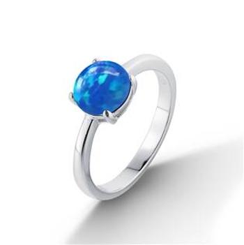 NUBIS® Stříbrný prsten s modrým opálem - velikost 50 - NB-5082-50
