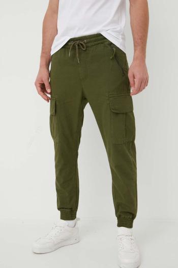 Bavlněné kalhoty Alpha Industries Ripstop Jogger zelená barva, 116201.142