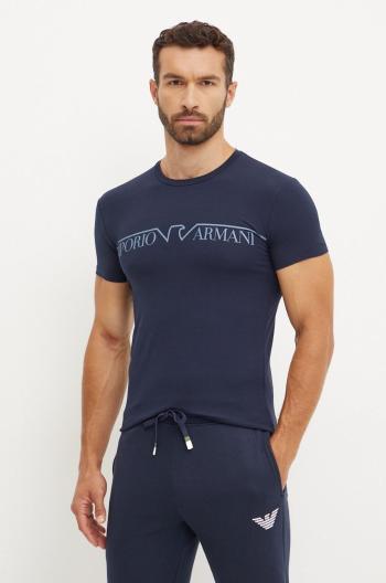 Tričko Emporio Armani Underwear tmavomodrá barva, s potiskem, 111035 4F516