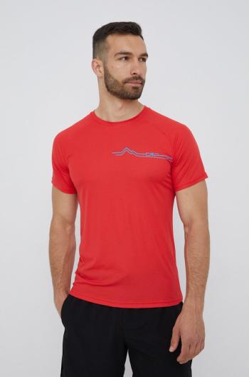 Sportovní tričko CMP červená barva, s potiskem